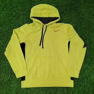 NIKE Therma-Fit Hoodie Medium 22x26 Neon Yellow Black